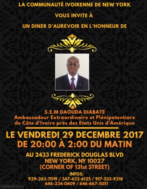 Dinner d'aurevoir en l'honneur de S.E.M Daouda Diabate'