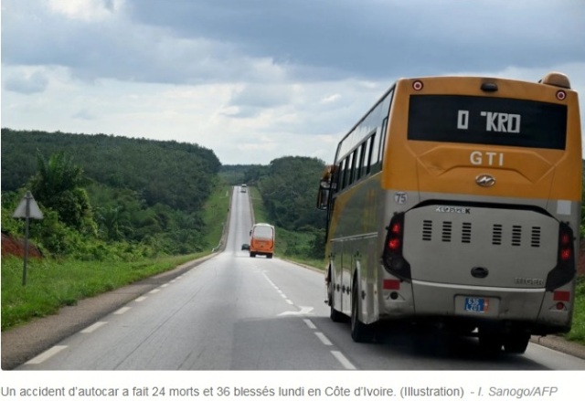 C�te d'Ivoire : Au moins 24 morts et 36 bless�s dans un accident d'autocar
