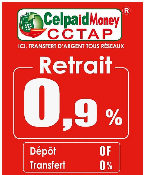 Transfert d'argent � 0.9% : �a court dans les PDV CELPAID !