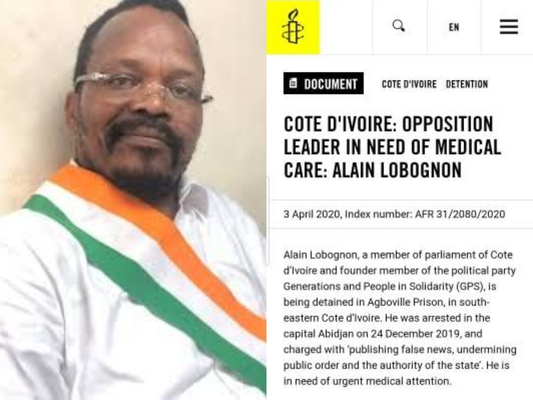 Cte d'Ivoire : Amnesty international rclame en urgence des soins mdicaux pour Alain Lobognon
