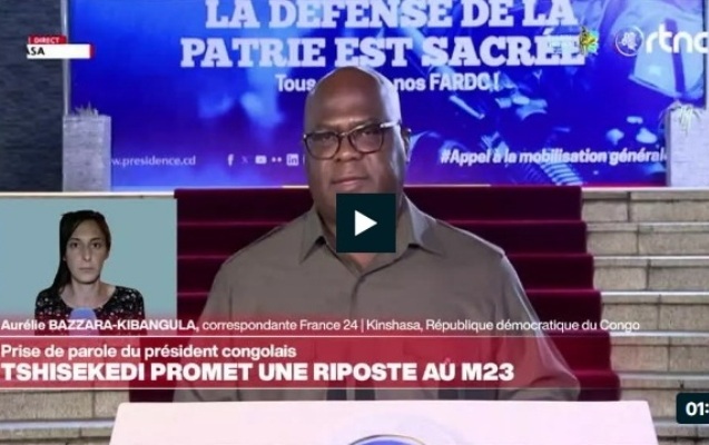 Le prsident Tshisekedi assure qu'une ''riposte vigoureuse'' de l'arme est en cours en RD Congo