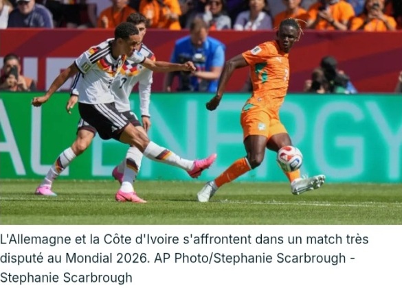 Coupe du monde 2026 : secou�e par la C�te d'Ivoire, l'Allemagne sauv�e par le ''supersub'' Undav