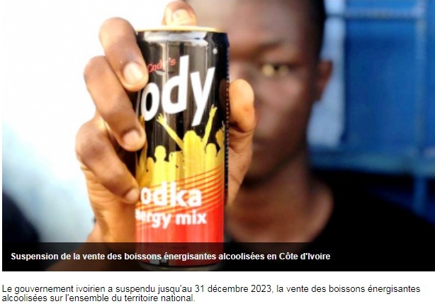 Cte d'Ivoire / lutte contre la drogue Kadhafi : l'importation de boissons nergisantes alcoolises suspendue jusqu'au 31 dcembre 2023 (officiel)