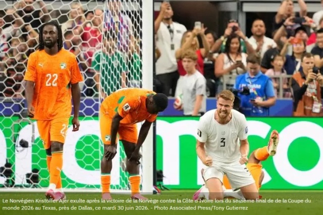 Coupe du monde 2026: une C�te d'Ivoire vaillante, mais les �l�phants �limin�s du Mondial par la Norv�ge