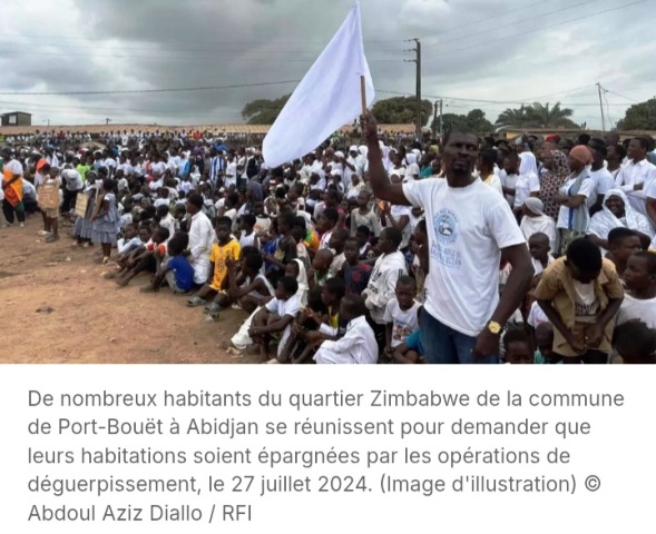 En C�te d'Ivoire, le district autonome d'Abidjan fait raser sans m�nagement le quartier Zimbabwe