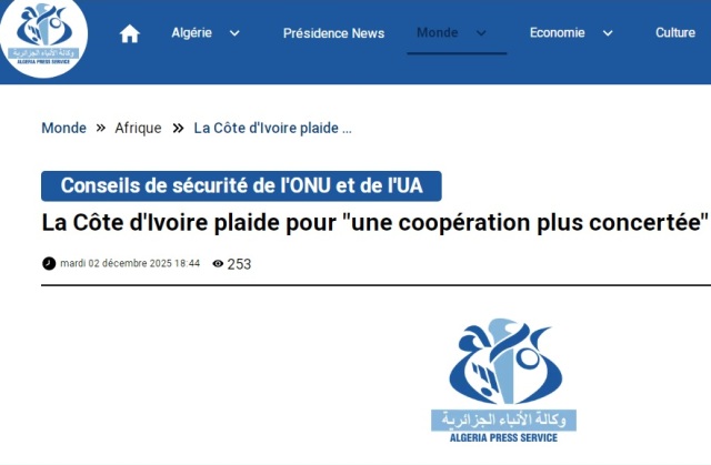 Conseils de scurit de l'ONU et de l'UA / La Cte d'Ivoire plaide pour ''une coopration plus concerte''